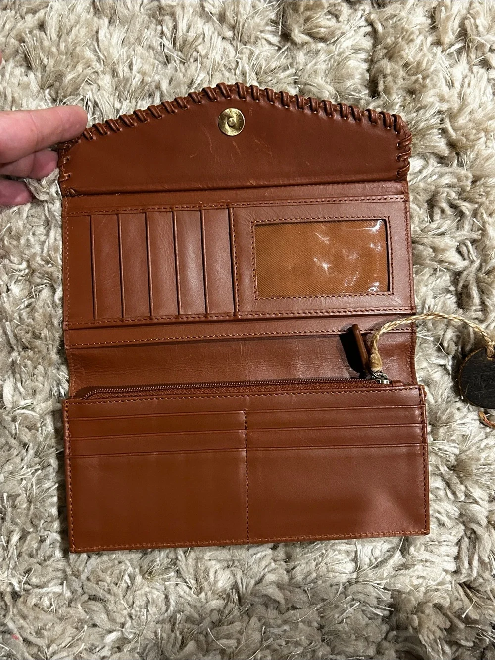 Myra Bag One-of-a-Kind Genuine Hair On Cowhide Envelope Clutch Wallet